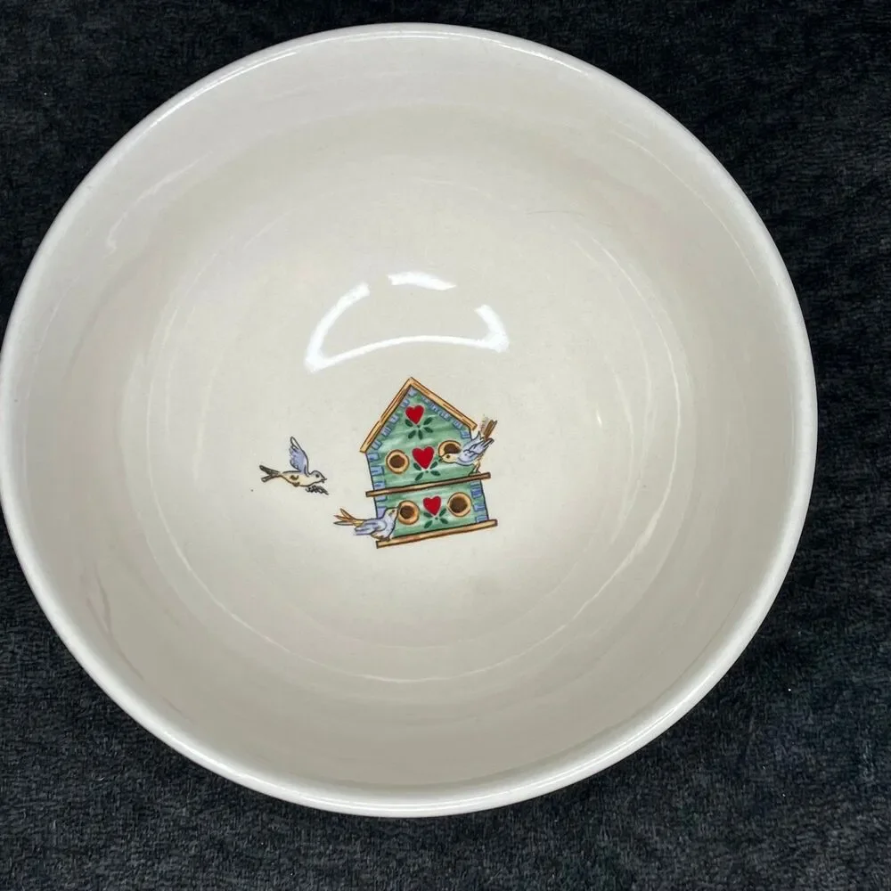 Thomson Pottery Country Birdhouse Vines Set of 3 Soup / Cereal Bowls 6 1/8